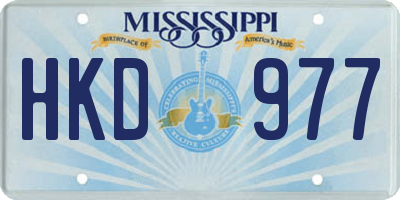 MS license plate HKD977