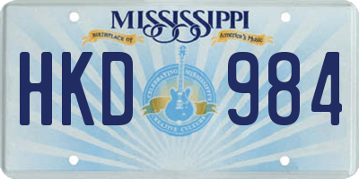 MS license plate HKD984