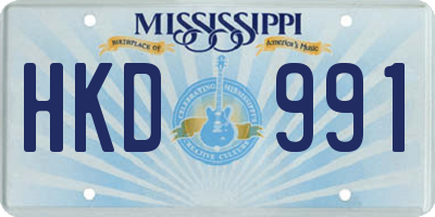 MS license plate HKD991