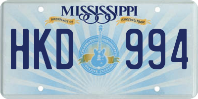 MS license plate HKD994