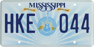 MS license plate HKE044