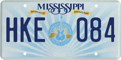 MS license plate HKE084