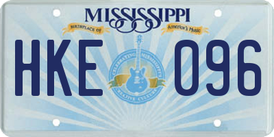 MS license plate HKE096