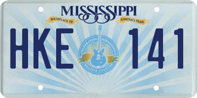 MS license plate HKE141