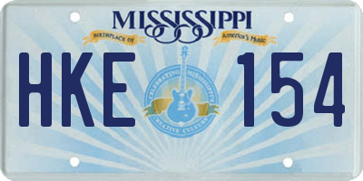 MS license plate HKE154