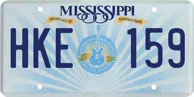 MS license plate HKE159