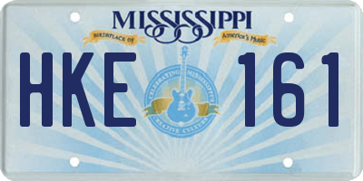 MS license plate HKE161