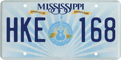 MS license plate HKE168