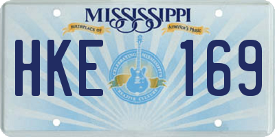 MS license plate HKE169