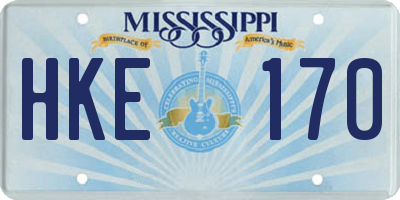 MS license plate HKE170