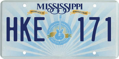 MS license plate HKE171