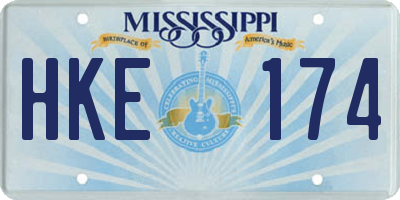 MS license plate HKE174