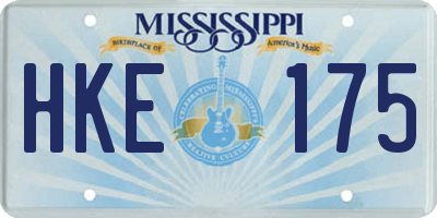 MS license plate HKE175