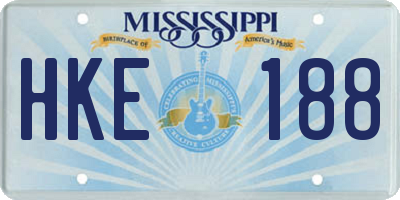 MS license plate HKE188