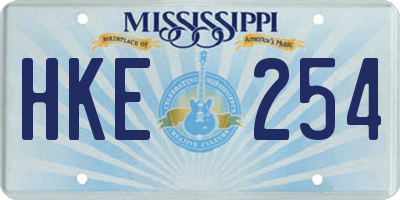 MS license plate HKE254