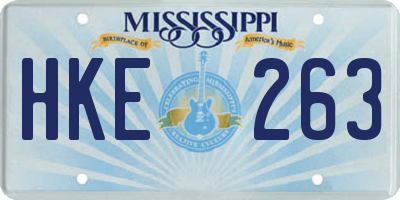 MS license plate HKE263