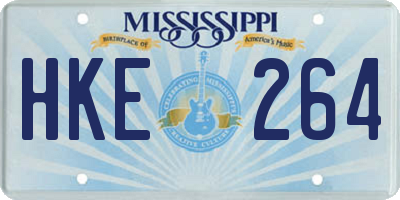 MS license plate HKE264