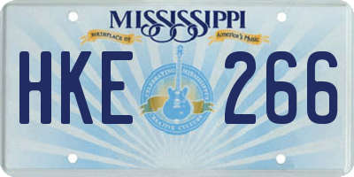 MS license plate HKE266