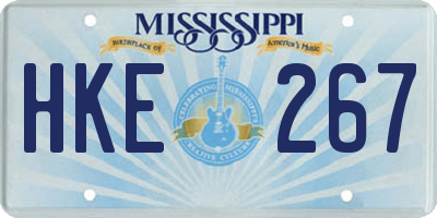 MS license plate HKE267