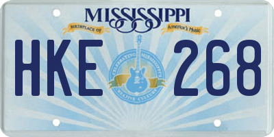 MS license plate HKE268