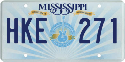 MS license plate HKE271