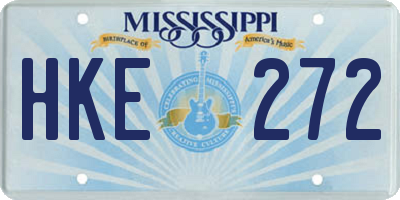 MS license plate HKE272
