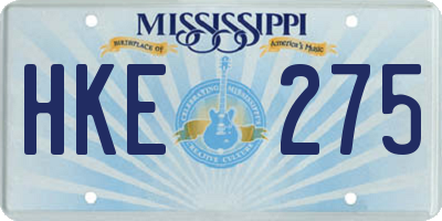 MS license plate HKE275