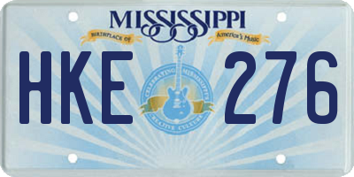 MS license plate HKE276