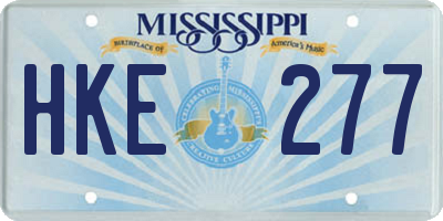 MS license plate HKE277
