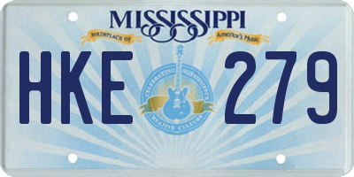 MS license plate HKE279