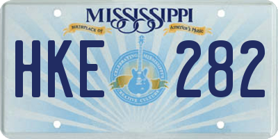 MS license plate HKE282