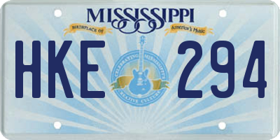 MS license plate HKE294