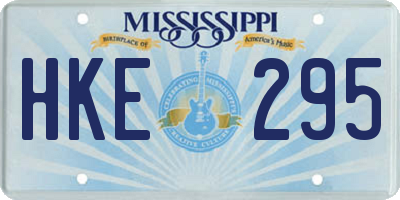 MS license plate HKE295