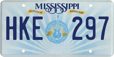 MS license plate HKE297