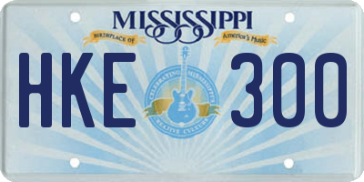 MS license plate HKE300