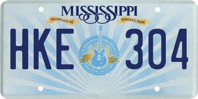 MS license plate HKE304