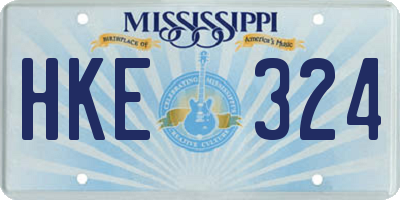 MS license plate HKE324