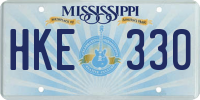 MS license plate HKE330