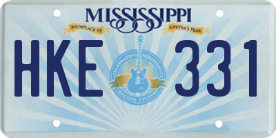 MS license plate HKE331