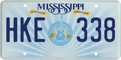 MS license plate HKE338