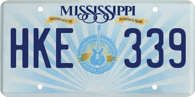 MS license plate HKE339