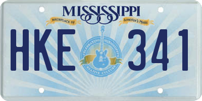 MS license plate HKE341