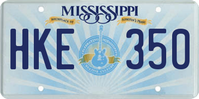 MS license plate HKE350