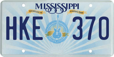 MS license plate HKE370