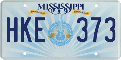 MS license plate HKE373