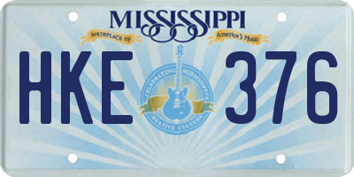 MS license plate HKE376