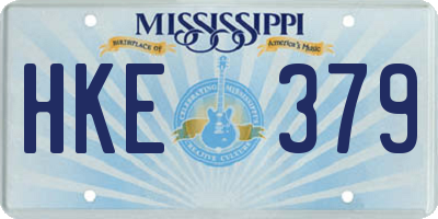 MS license plate HKE379