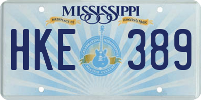 MS license plate HKE389