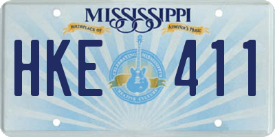MS license plate HKE411