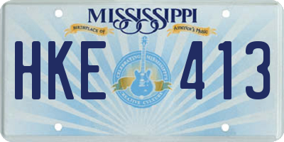 MS license plate HKE413